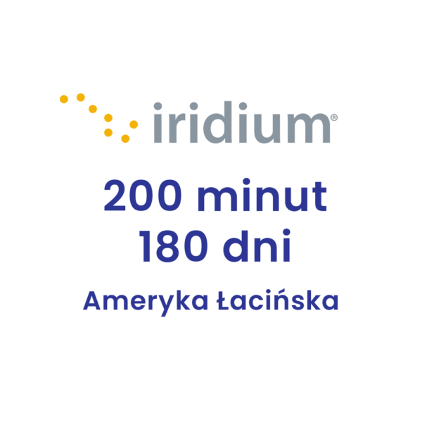 Doładowanie Iridium 200 minut Ameryka Łacińska 180 dni (6 miesięcy) do telefonów satelitarnych Iridium.