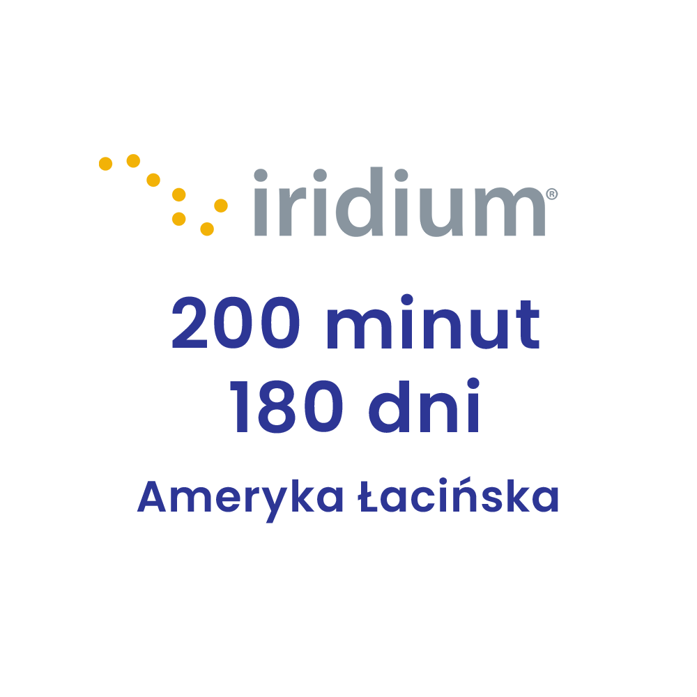 Doładowanie Iridium 200 minut Ameryka Łacińska 180 dni (6 miesięcy) do telefonów satelitarnych Iridium.