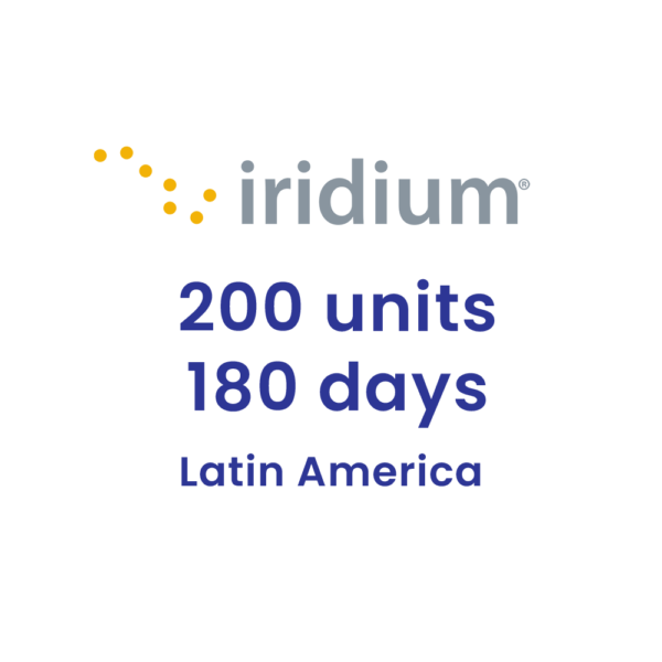 Iridium Voucher 200 minutes Latin America 180 days (6 months) for Iridium satellite phones.