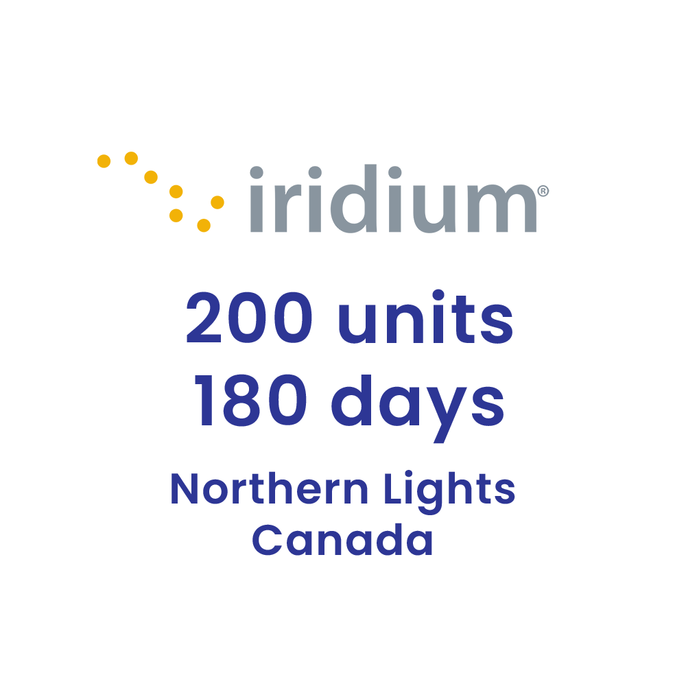 Iridium Voucher 200 minutes Northern Lights/Canada 180 days (6 months) for Iridium satellite phones.