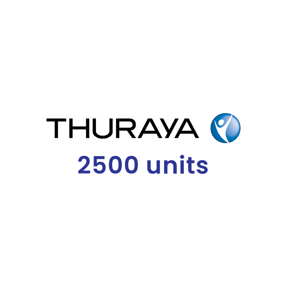 Voucher Top-up Thuraya 2500 units. For Thuraya XT, XT LITE, XT PRO satellite phones.