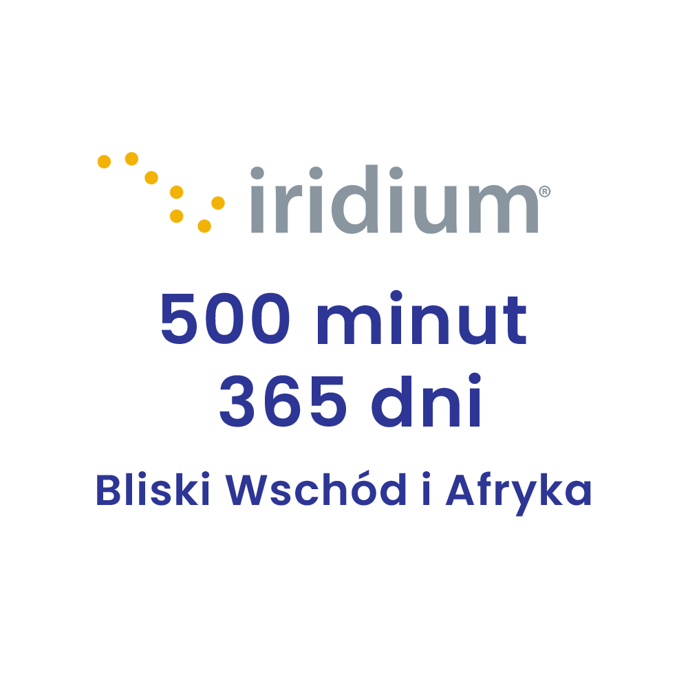 Doładowanie Iridium 500 minut Bliski Wschód i Afryka 365 dni (1 rok) do telefonów satelitarnych Iridium.