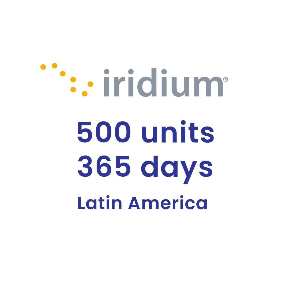 Iridium Voucher 500 minutes Latin America 365 days (1 year) for Iridium satellite phones.