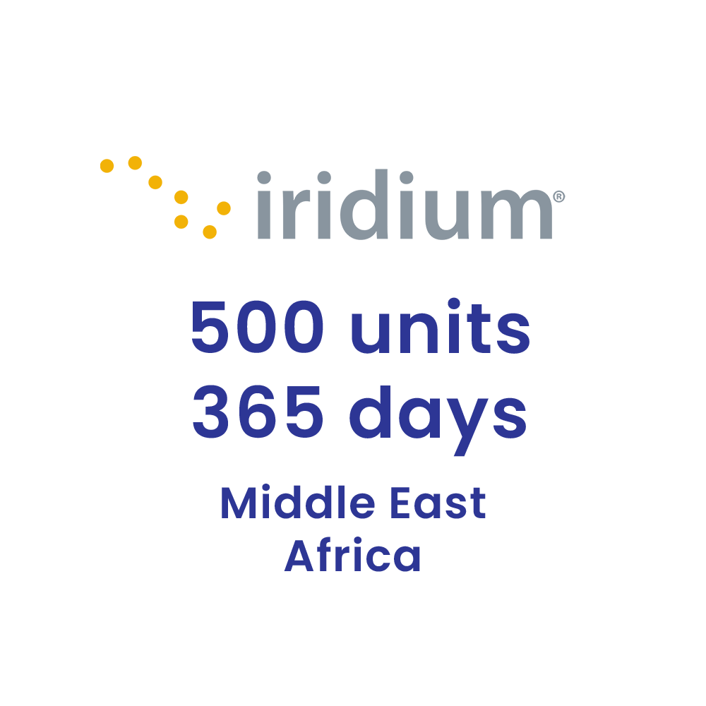 Iridium Voucher 500 minutes Middle East and Africa 365 days (1 year) for Iridium satellite phones.