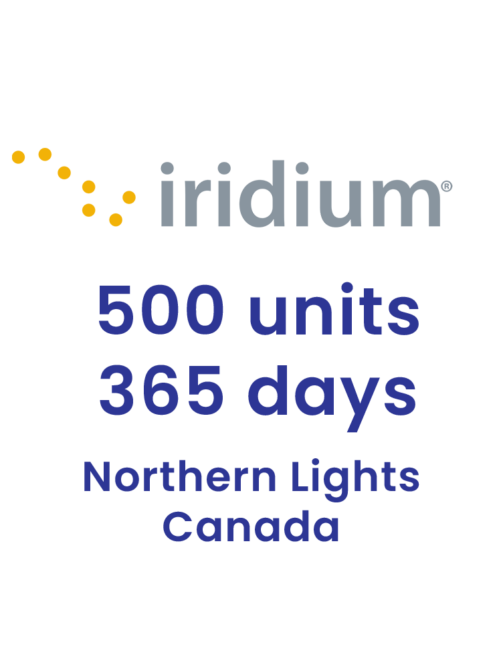 Iridium Voucher 500 minutes Northern Lights/Canada 365 days (1 year) for Iridium satellite phones.