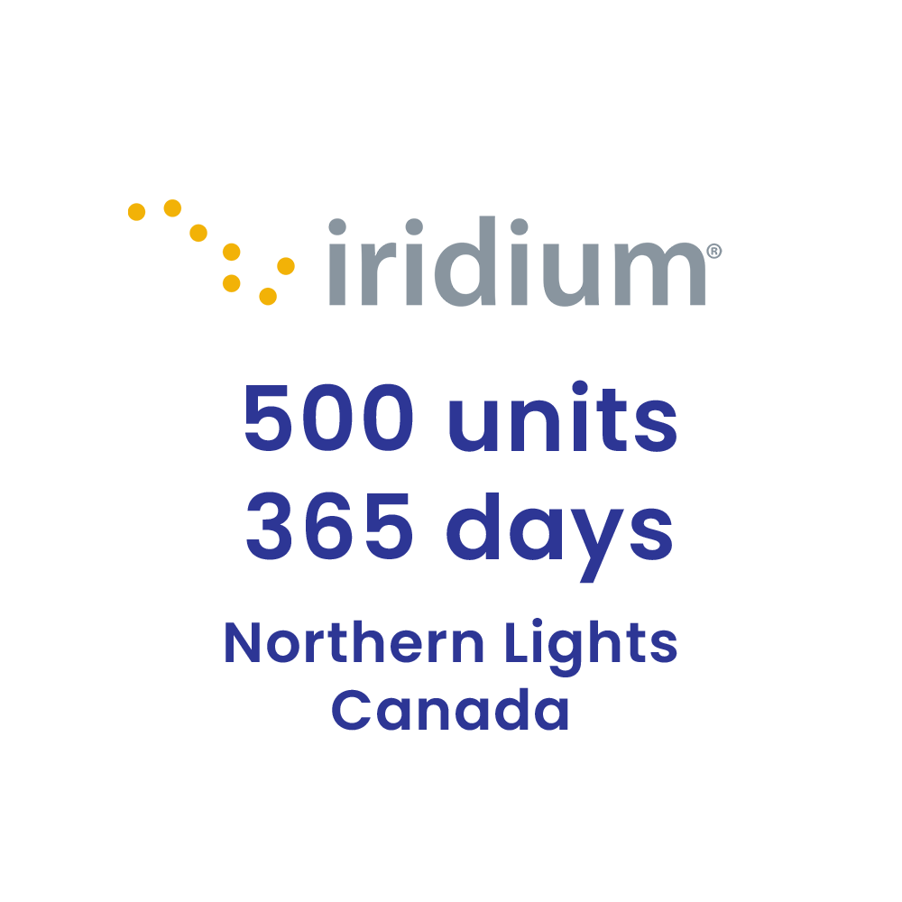 Iridium Voucher 500 minutes Northern Lights/Canada 365 days (1 year) for Iridium satellite phones.