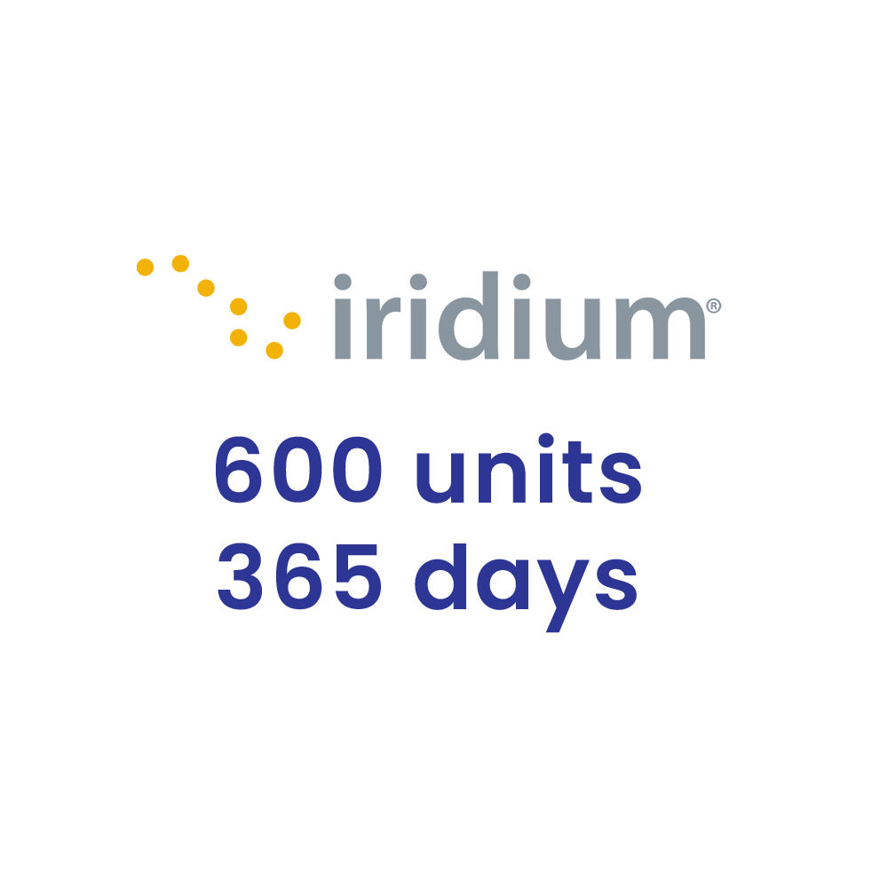 Iridium Voucher 600 minutes 365 days (1 year) for Iridium satellite phones.