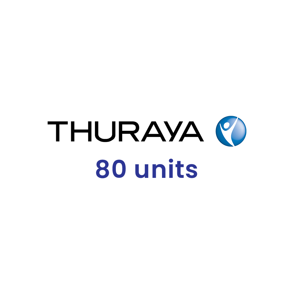 Voucher Top-up Thuraya 80 units for Thuraya satellite phones and terminals.